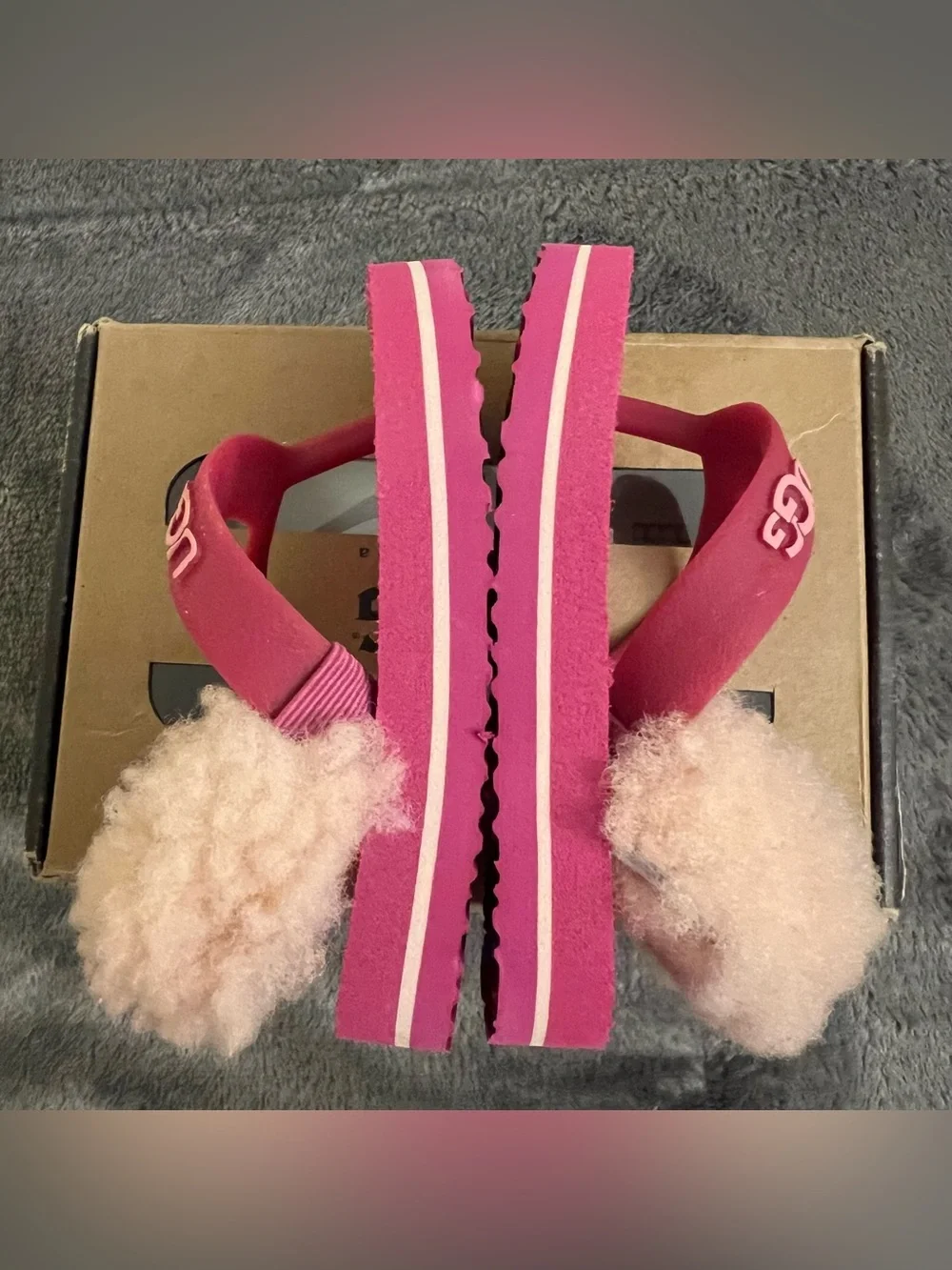 Ugg Australia Yia Yia Sheepskin Back Infant Sandals Size 2/3 Small 6-12 Months
